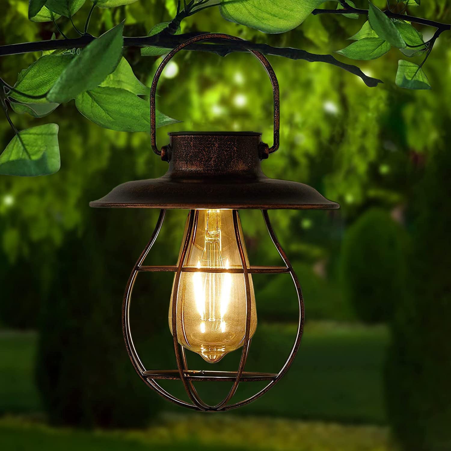 Solar Garden Light Outdoor - Brighter Vintage Metal Hanging